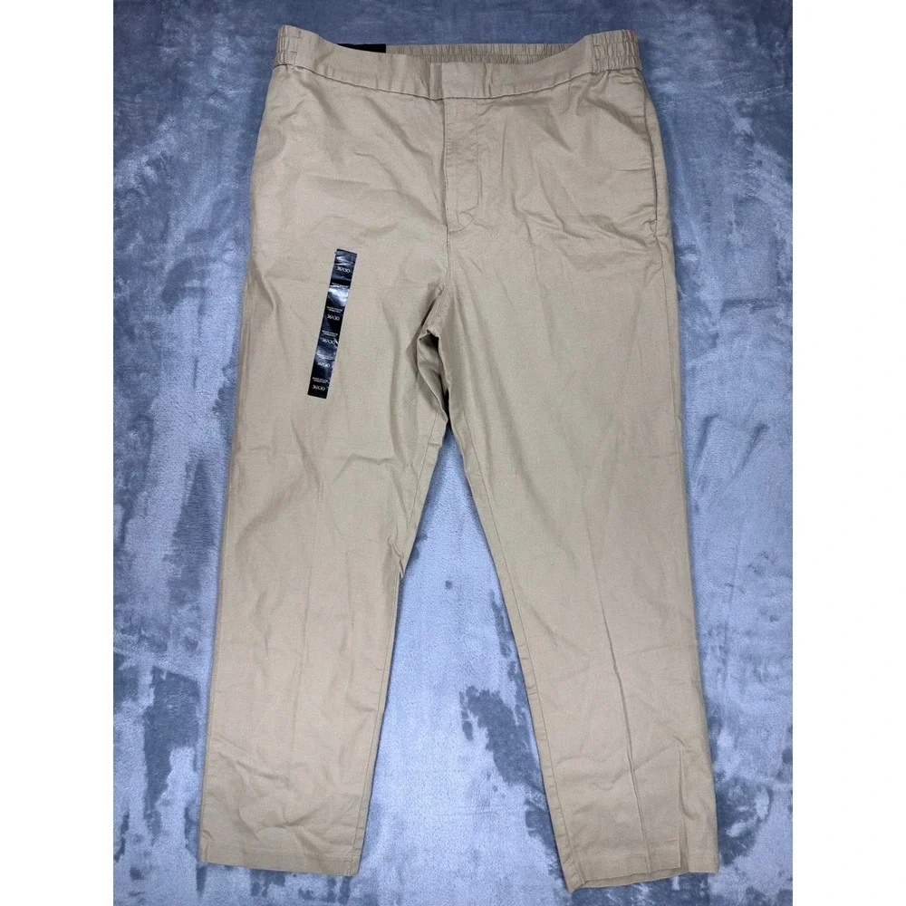 Banana Republic Mason Athletic Tapered Pants Mens 36x30 Khaki Tan Elastic Waist